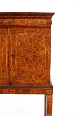 Lot 45 - A 17th Century walnut seaweed marquetry cabinet