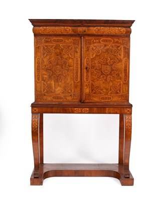 Lot 45 - A 17th Century walnut seaweed marquetry cabinet