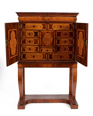 Lot 45 - A 17th Century walnut seaweed marquetry cabinet