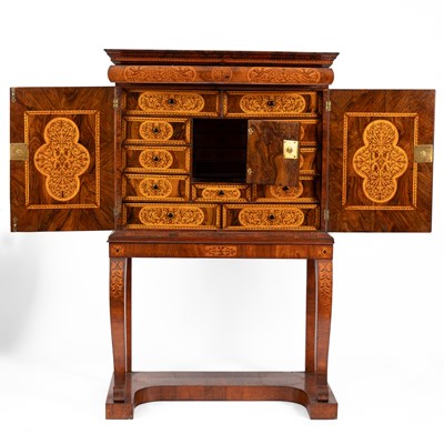 Lot 45 - A 17th Century walnut seaweed marquetry cabinet