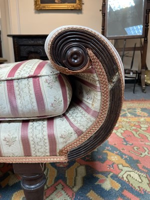 Lot 186 - A pair of late Regency upholstered sofas