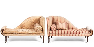 Lot 186 - A pair of late Regency upholstered sofas