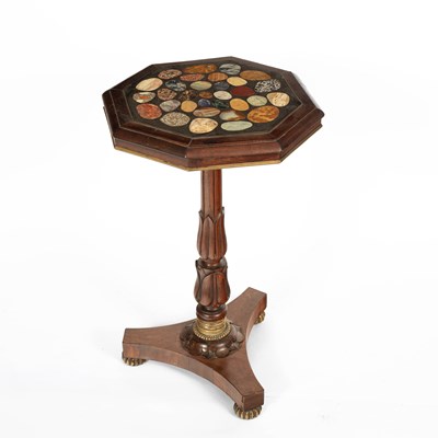 Lot 258 - A William IV rosewood and specimen marble table