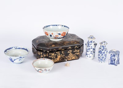 Lot 660 - A Chinese export lacquered workbox