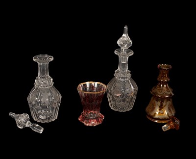 Lot 503 - A pair of Bohemian clear glass decanters and stoppers