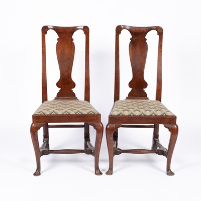 Lot 713 - A pair of 18th Century splat back chairs