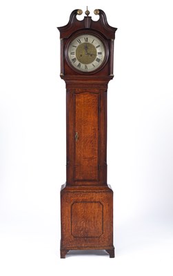 Lot 1024 - An oak cased longcase clock