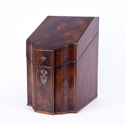 Lot 1270 - A George III mahogany knife box