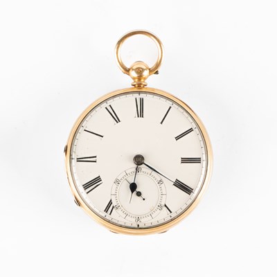 Lot 193 - A Victorian 18ct yellow gold open face pocket watch
