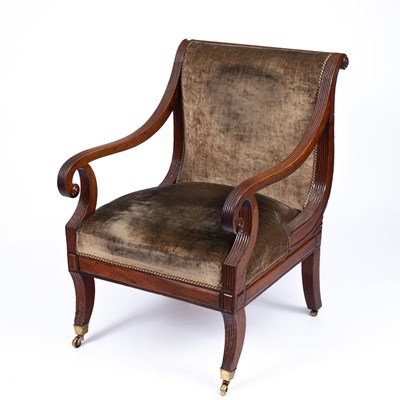 Lot 748 - A particularly large Regency mahogany armchair