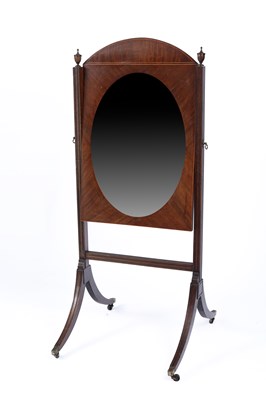 Lot 750 - A Regency style mahogany cheval mirror