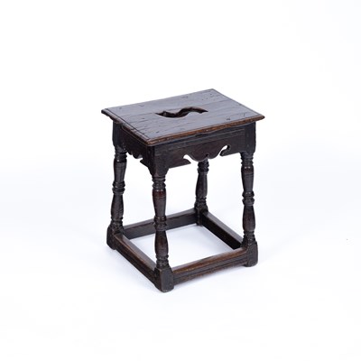 Lot 856 - A rectangular fruitwood joint stool