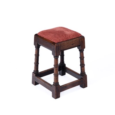 Lot 857 - A 17th Century square oak stool