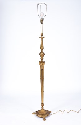 Lot 863 - A brass standard lamp
