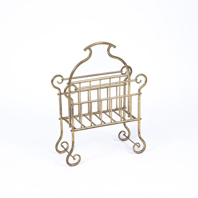 Lot 865 - A tubular brass two division magazine rack