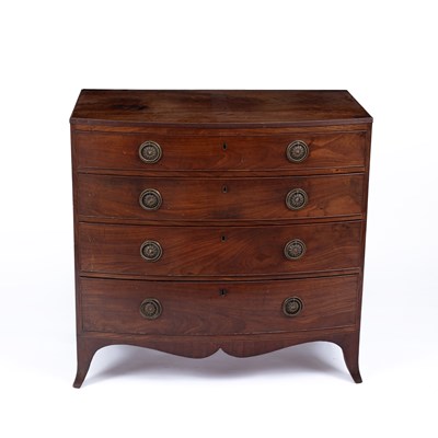Lot 866 - A Regency mahogany bowfront chest