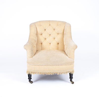 Lot 873 - A Victorian button upholstered chair