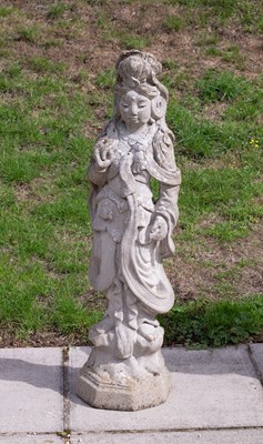 Lot 840 - A reconstituted stone figure of an Indian goddess