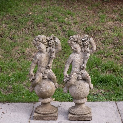 Lot 842 - Two stone gatepost finials
