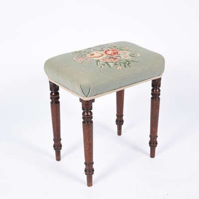 Lot 909 - A George IV rectangular oak stool