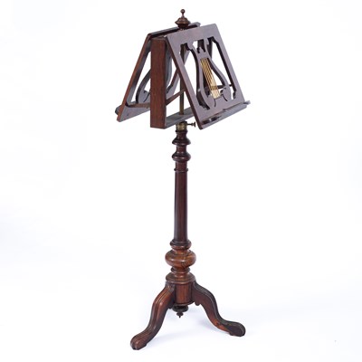 Lot 910 - A Victorian rosewood double-sided duet stand