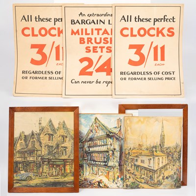 Lot 64 - Three W. H. Smith card advertising posters