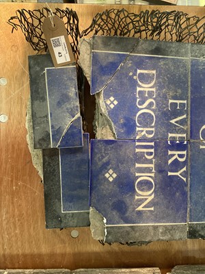 Lot 43 - Various complete, partially complete and fragmentary tiled display signs