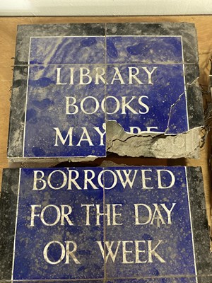 Lot 43 - Various complete, partially complete and fragmentary tiled display signs