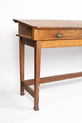 Lot 40 - A large oak and pine newspaper sorting desk