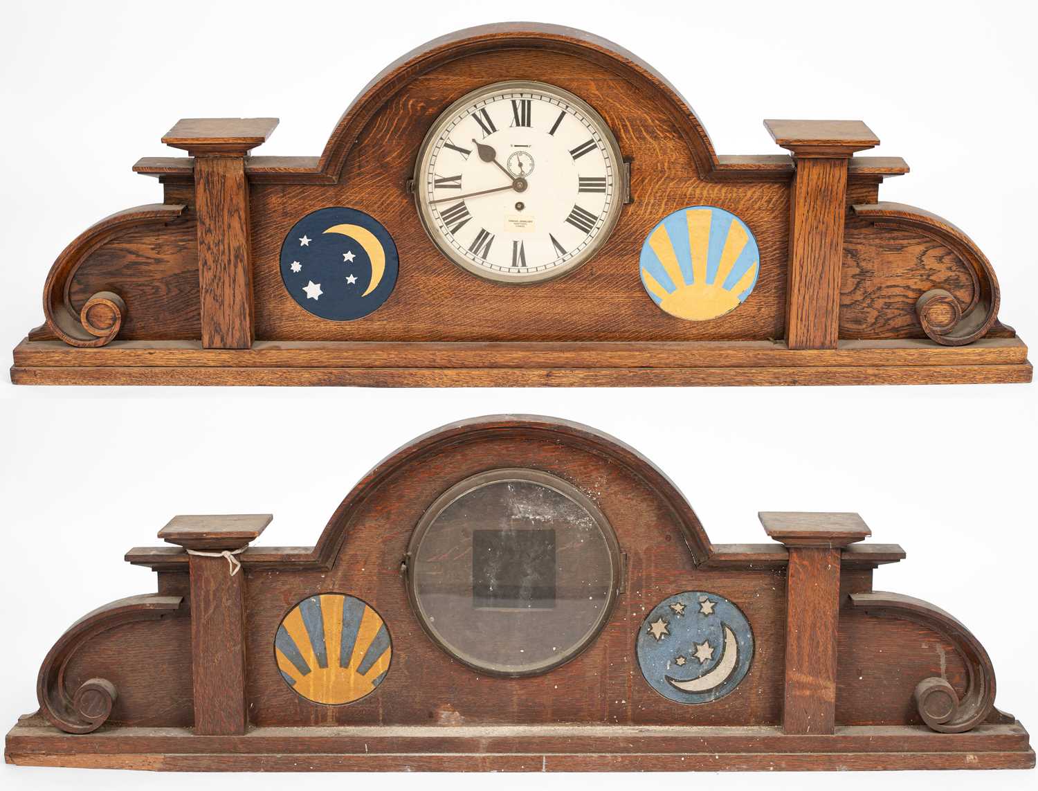 Lot 27 - An arched oak overdoor panel