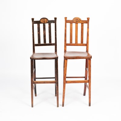 Lot 38 - Two Heal & Son tall chairs or stools