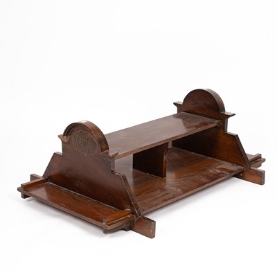 Lot 29 - A W. H. Smith branded table top newspaper or magazine oak display stand