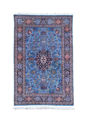 Lot 991 - An Isfahan part silk rug