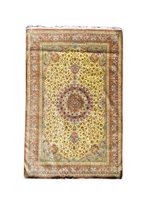 Lot 995 - A fine silk Qum carpet