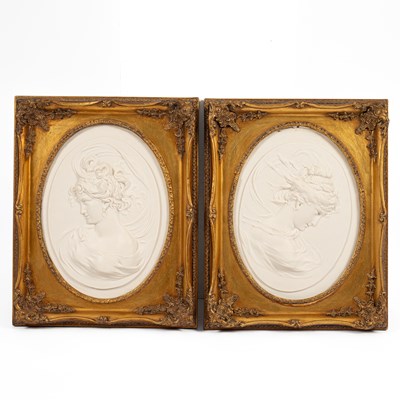 Lot 1259 - A pair of marble plaques