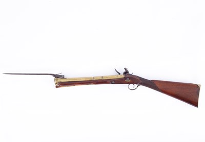 Lot 1275 - A brass-barrelled flintlock blunderbuss by Aston, Manchester