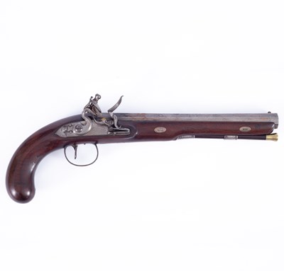 Lot 1277 - A flintlock duelling pistol by John Barton
