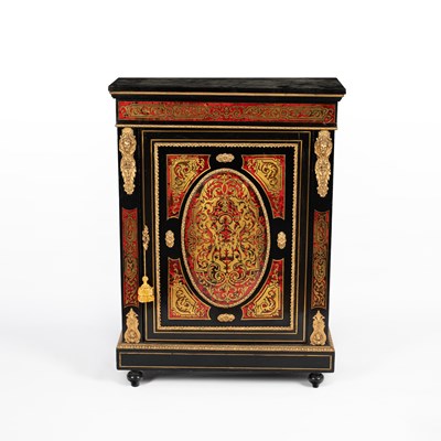 Lot 884 - A 19th Century French Boulle ebonised pier cabinet
