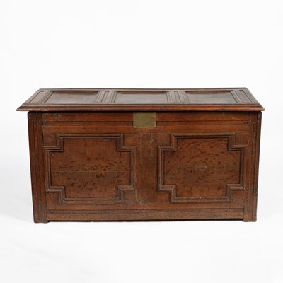 Lot 888 - An oak panelled chest
