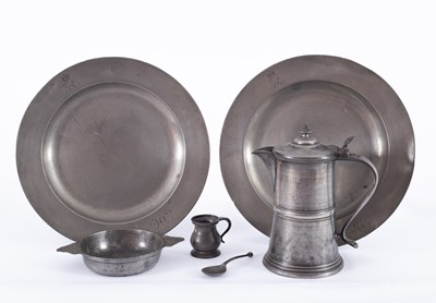 Lot 1257 - Royal Interest: A pair of pewter chargers