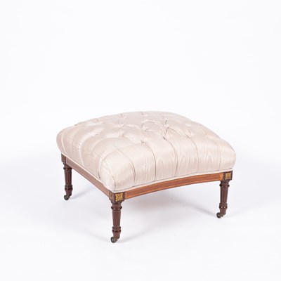 Lot 890 - A 19th Century upholstered buttoned ottoman stool