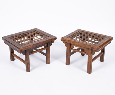 Lot 891 - A pair of Chinese elm stools
