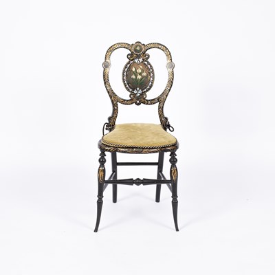 Lot 900 - A Victorian papier-mâché chair
