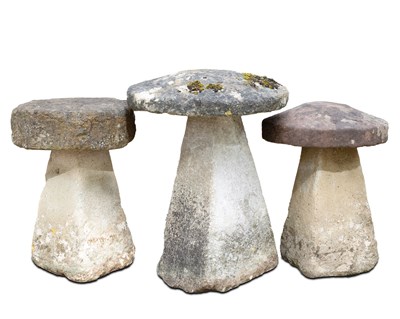 Lot 845 - Three staddle stones