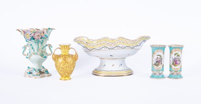 Lot 1200 - A Coalbrookdale flower encrusted two-handled vase