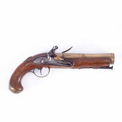 Lot 1279 - A brass-barrelled flintlock blunderbuss pistol