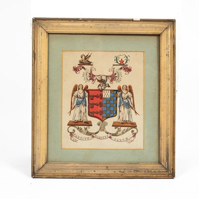 Lot 1055 - A Victorian armorial watercolour