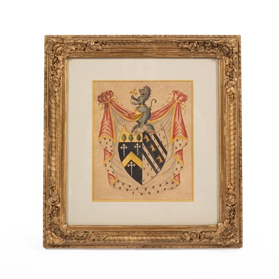 Lot 1061 - A George IV armorial watercolour