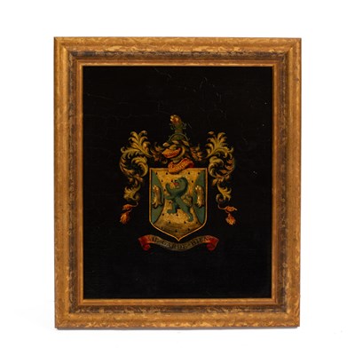 Lot 1062 - A Victorian armorial coach panel