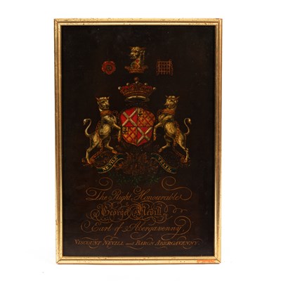 Lot 1064 - A George III armorial coach panel